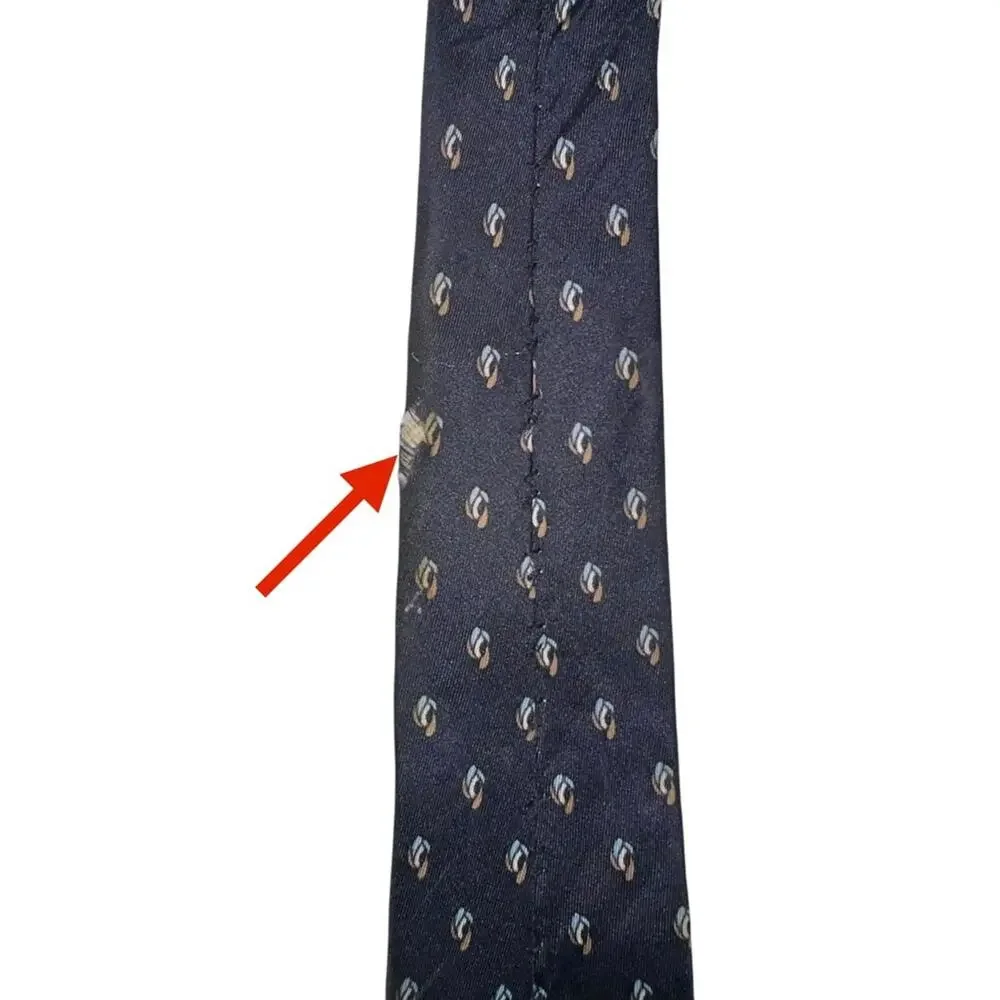Christian Dior Silk Printed Navy Tie OS